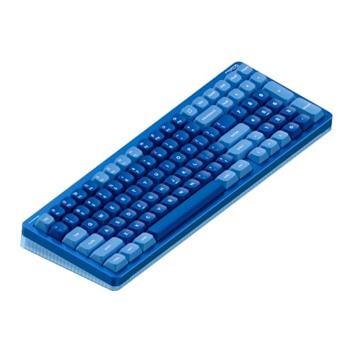 nuphy Halo96 V2 Wireless Keyboard,Gasket Structure,96% Hot Swappable Gaming Keyboard, 99 Kyes RGB Backlit Mechanical Keyboard, Support QMK/VIA,Bluetooth/USB-C/2.4GHz-Blue,Mint Switches (37gf) - color: Blue, size: Mint (37gf)