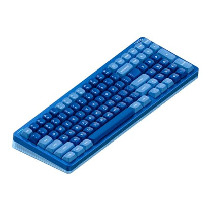 nuphy Halo96 V2 Wireless Keyboard,Gasket Structure,96% Hot Swappable Gaming Keyboard, 99 Kyes RGB Backlit Mechanical Keyboard, Support QMK/VIA,Bluetooth/USB-C/2.4GHz-Blue,Raspberry Switches(46gf) - color: Blue, size: Raspberry (46gf)