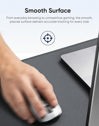Reniteco Waterproof Large Office & Gaming Mouse Pad, 31.5" x 11.8" x 0.12" | Anti-Fray Stitched Edges, Premium Textured Surface, Non-Slip Rubber Base, Water and Stain Resistant Protection - color: Matte Gray, size: 31.5''x 11.8''x0.12"