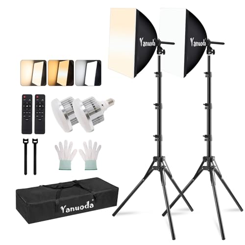 16x16'' Softbox Lighting Kit 2 Pack with 95W LED Bulbs, Remote Control, CRI97 Studio Lights for Photography Video Recording YouTube TikTok Zoom Streaming - size: 2-Pack