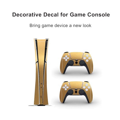 Skin Sticker Compatible with PS5 Slim Digital Console Controller (Gold) | Protective Decal Cover, Game Device Vinyl - color: Gold
