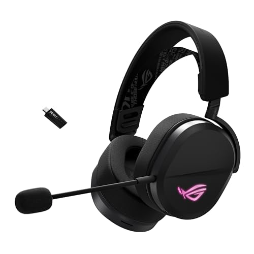 ASUS ROG Pelta Wireless Gaming Headset with Detachable Mic – Tri-Mode (BT, 2.4GHz, USB-C) 50mm Titanium-Plated Drivers, 70Hr Battery, Ergonomic, Lightweight, for PC, PS5, PS4, Switch, Mobile - Black - color: Black