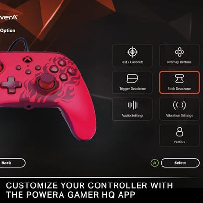 PowerA Advantage Wired Controller for Xbox Series X|S - Red Flame, gamepad, hall effect thumbsticks, gaming controller, USB-C, Works with Xbox One, Officially Licensed - style: Red Flame