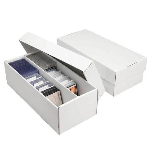 Trading Card Storage Box for MTG TCG Sports Card Collection, 2 Row Cardboard Top loader Storage Box, Bulk Card Storage, 2 Sets