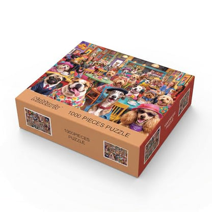 Nattork Jigsaw Puzzles 1000 Pieces for Adults, Families (Dog Coffee) Pieces Fit Together Perfectly - color: Dog Coffee