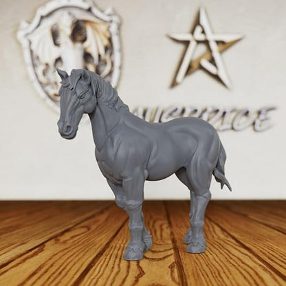 3-Piece Set Unpainted Resin Mounts for Tabletop RPG Game - 28mm Scale Fantasy Animals for Dungeon Masters & RPG Gift - TTRPG Minis Figurine for DND Miniatures - Horses(AS525)