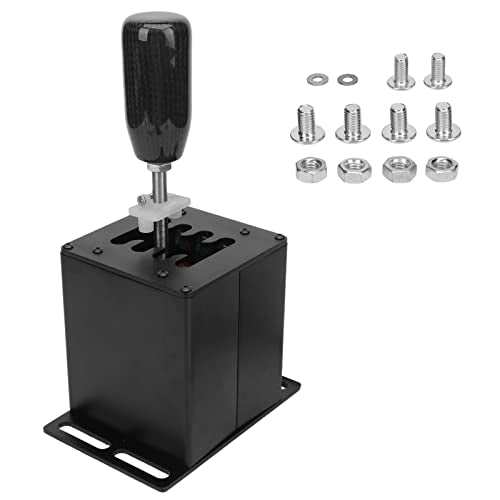 Zunate USB Simulator Shifter for Racing Games, H Shifter with Carbon Fiber Grip, Compatible with and GT Steering Wheel, PC Plug and Play Gear