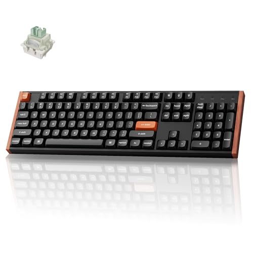 Keychron K10 HE Hall Effect Keyboard, Ultra-Fast Lime Magnetic Switch, Full-Size Tri-Mode Wireless Keyboard with Rapid Trigger, Adjustable Actuation, RGB, Aluminum + Wood Frame - Black - color: Lime Switch - Black