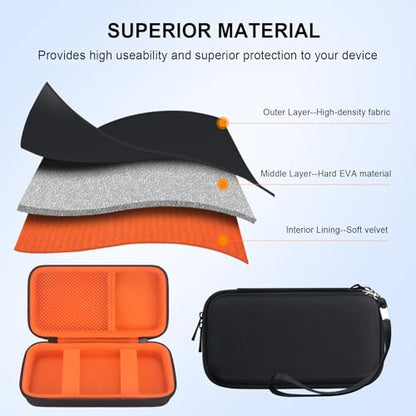 Elonbo Carrying Case for TaddToy/WELLST·G/Beijue/FAMILY POCKET/CCTU/X- JOYKIDS/GREENCREEK/Beico/KAVOYI/GuaiyeyeAP/TEBIYOU Handheld Game Console, Portable Electronic Gaming Player Bag, Black+ - color: Black+Inside Orange