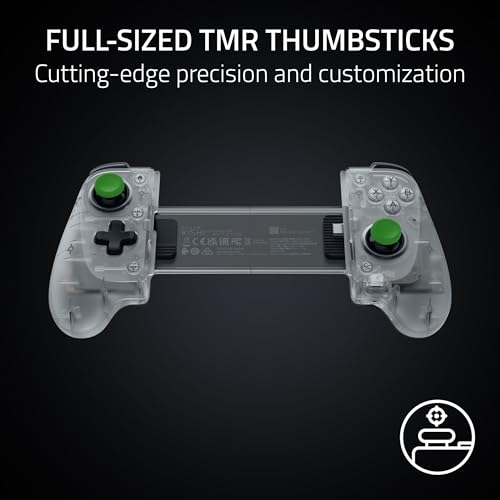 Razer Kishi V3 Gaming Controller for iPhone 15, 16, 17 Series & Android: TMR Thumbsticks - Dual Back Buttons - Fits Most Phone Cases - PC Remote Play - USB-C Gamepad Connection - Phantom White - color: Phantom White