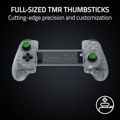 Razer Kishi V3 Gaming Controller for iPhone 15, 16, 17 Series & Android: TMR Thumbsticks - Dual Back Buttons - Fits Most Phone Cases - PC Remote Play - USB-C Gamepad Connection - Phantom White - color: Phantom White