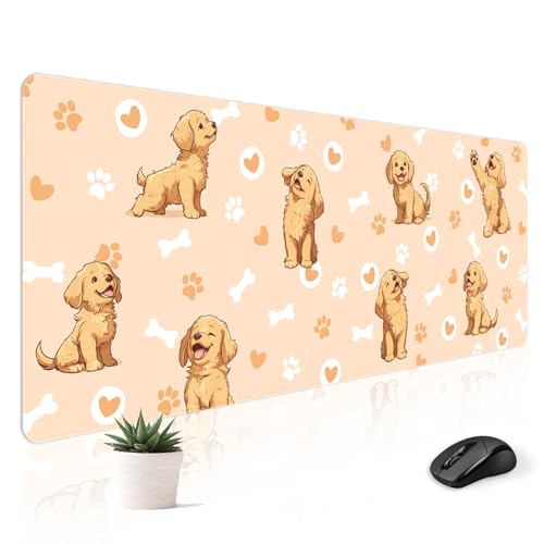 Mousepad Desk Mat Gaming Large Keyboard Cute Office Desktop Computer Laptop Dog XXL Long Giant Big Kawaii Aesthetic Girly Pretty Design Women Girl Gamer Oversized Wide 30x12'' Mousepad - color: Dog