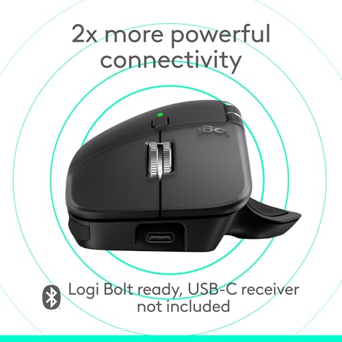 Logitech MX Master 4 for Mac, Ergonomic Bluetooth Mouse with Advanced Performance Haptic Feedback, Ultra-Fast Scrolling, USB-C Charging, MacOS, iPadOS, Windows - Space Black - color: Space Black