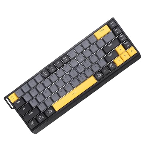 GOWENIC Wired Gaming Keyboard, RGB Backlit Mechanical Gaming Keyboard, 68 Keys Quiet Anti Ghosting No Conflict, Full Size Computer for PC Laptop (Gray Black) - color: Gray Black