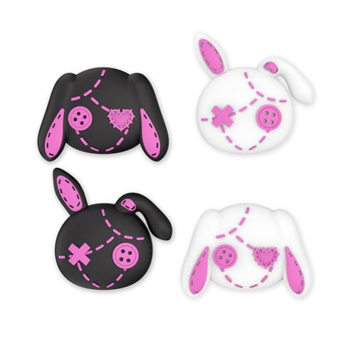 PlayVital Cute Thumb Grip Caps for ps5/ps5 Edge Controller, Joystick Caps for Switch 2 Pro/Switch Pro Controller, Thumbstick Cover for Xbox Series X/S, Elite Series 2, Xbox One - Lovely Punky Bunnies - color: Lovely Punky Bunnies