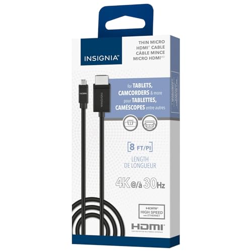 INSIGNIA HDMI to Micro HDMI Cable (8 ft) - size: 8 ft, style: HDMI to MIcro HDMI cable (8 ft)