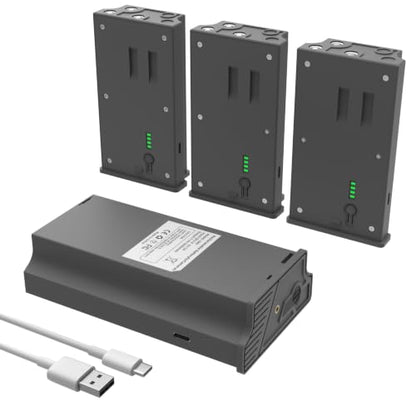 4-Pack Reveal Lipo Lithium Battery Pack, Compatible with Reveal SK, X, XB, X Pro, Pro 3.0, X Gen 2.0/Gen 3.0 Trail Camera Rechargeable Battery Cartridges, Support Solar Charging, With LED Indicator