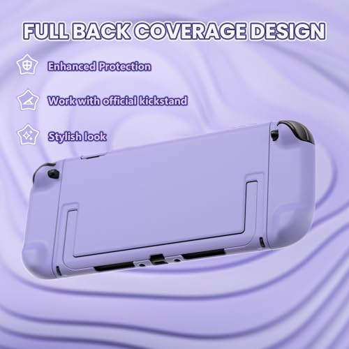 PlayVital Protective Case for Nintendo Switch 2 - Cute Dockable Hard Case Shell for Switch 2 with Thumb Grip & Sticker & Button Caps, Anti-Scratch & Shockproof Cover Skin - Light Violet - color: Light Violet