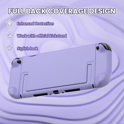 PlayVital Protective Case for Nintendo Switch 2 - Cute Dockable Hard Case Shell for Switch 2 with Thumb Grip & Sticker & Button Caps, Anti-Scratch & Shockproof Cover Skin - Light Violet - color: Light Violet