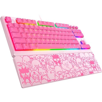 Razer Ornata V3 TKL Gaming Keyboard, Hello Kitty & Friends Edition | Low-Profile Keys, Mecha-Membrane Switches, UV-Coated Keycaps, Backlit Media Keys, 8-Zone RGB Lighting, Magnetic Wrist Wrest - color: Hello Kitty & Friends Edition, size: V3 TKL