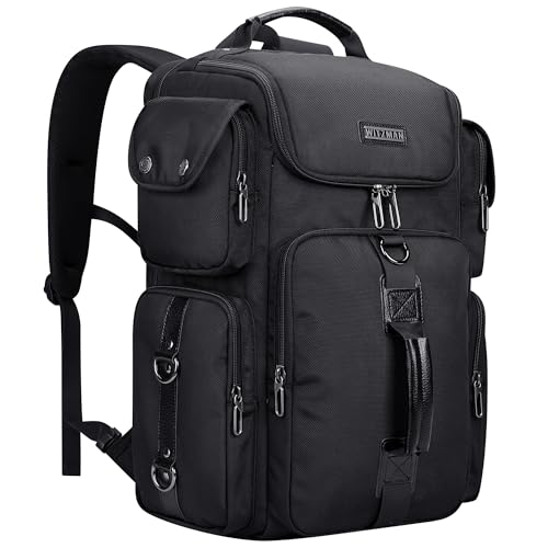 WITZMAN Travel Backpack for Men Carry-on Laptop Backpack | Nylon Luggage Bag Fits 16 Inch for Airline Approved, Multi Pocket, For Traveling,Casual,Commuting, B744 Black - color: Upgrade Black