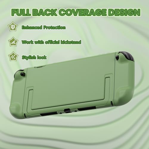 PlayVital Protective Case for Nintendo Switch 2 - Cute Dockable Hard Case Shell for Switch 2 with Thumb Grip & Sticker & Button Caps, Anti-Scratch & Shockproof Cover Skin - Matcha Green - color: Matcha Green