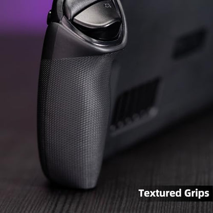 Skull & Co. GripCase Bundle for Steam Deck: Soft Protective Case with Textured Grips Full Protection and Stand, Non-Slip and Anti-Scratch Cover Design [with Slim Carrying Case] - Black - color: Black, size: GripCase Bundle