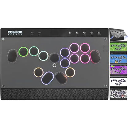 JZW-Shop Leverless Aracde Stick C16S, All-Button Arcade Controller for Switch, PC, PS4, PS3, Steam Deck, Arcade Fight Stick with Turbo & Custom RGB, Supports Hot-Swap & SOCD