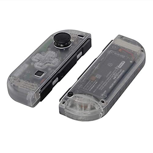 eXtremeRate Transparent Clear Joycon Handheld Controller Housing (D-Pad Version) w/Full Set Buttons, DIY Replacement Shell Case for Nintendo Switch & Switch OLED Joy-Con – Console Shell NOT Included - color: Clear