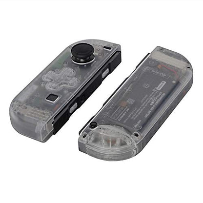 eXtremeRate Transparent Clear Joycon Handheld Controller Housing (D-Pad Version) w/Full Set Buttons, DIY Replacement Shell Case for Nintendo Switch & Switch OLED Joy-Con – Console Shell NOT Included - color: Clear