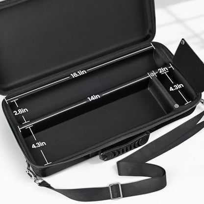 Playmat & Deck Box Carrying Case With 4 Deck Boxes, Rigid, Black | 3 compartments for playmat, deck box & dice. Fits 14"-16" playmats. Adjustable shoulder strap & handle included. - color: Black, size: Case