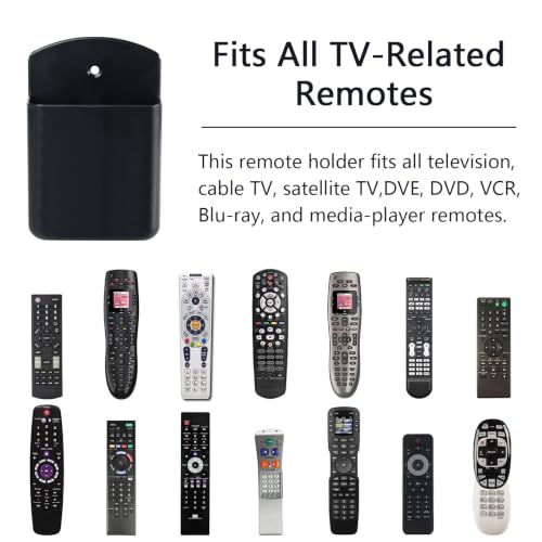 2 Pcs Remote Control Holder Wall Mount, TV Controller Holder, Self Adhesive Remote Holder, Wall Pen Holder Storage Accessories for Home Office School(Black) - color: Black&2Pcs