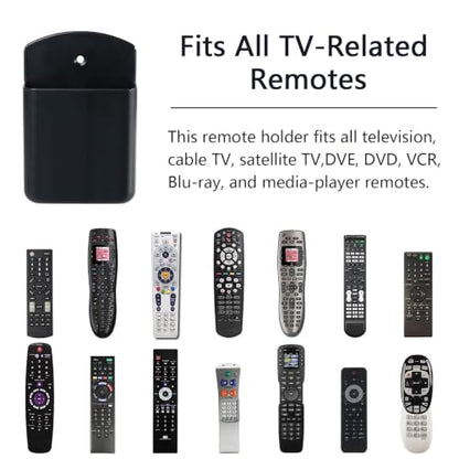 2 Pcs Remote Control Holder Wall Mount, TV Controller Holder, Self Adhesive Remote Holder, Wall Pen Holder Storage Accessories for Home Office School(Black) - color: Black&2Pcs