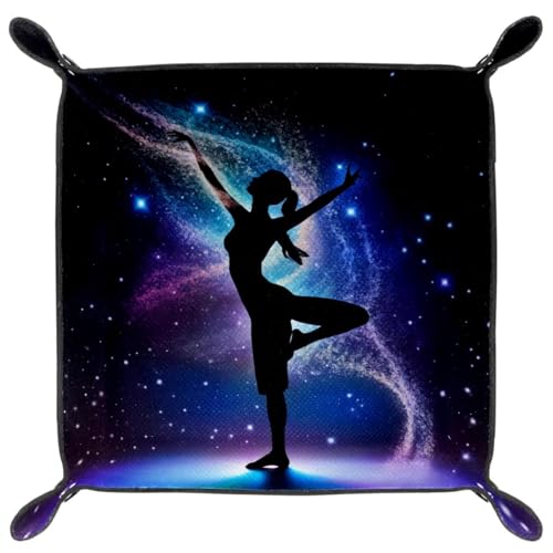 Galaxy Dancer Silhouette Dice Tray Dice Rolling Tray Folding Dice Holder for Dice Games, Like RPG, DND and Other Table Games - color: Multi 2