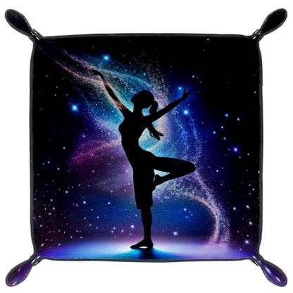 Galaxy Dancer Silhouette Dice Tray Dice Rolling Tray Folding Dice Holder for Dice Games, Like RPG, DND and Other Table Games - color: Multi 2