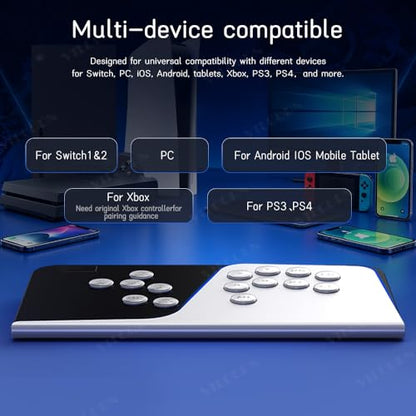 VILCORN Leverless Arcade Stick, All-Button Fighting Controller for PC Steam, PS4, Xbox, Switch/Switch2, Android ios T8 SF6 Game Keyboard with Macro & Turbo