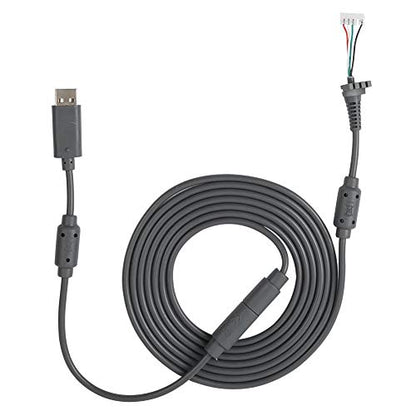 Hakeeta 8.2FT USB 5Pin Gamepad Cable Replacement Wire with Breakaway Adapter for 360, Replacement Cable for 360 Controller USB Cable for 360 (Gray) - color: Gray