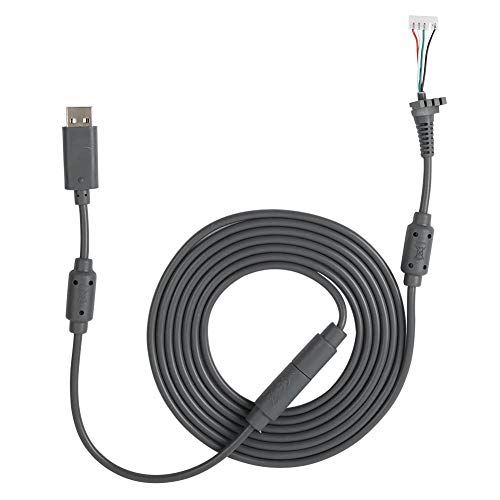 Hakeeta 8.2FT USB 5Pin Gamepad Cable Replacement Wire with Breakaway Adapter for 360, Replacement Cable for 360 Controller USB Cable for 360 (Gray) - color: Gray