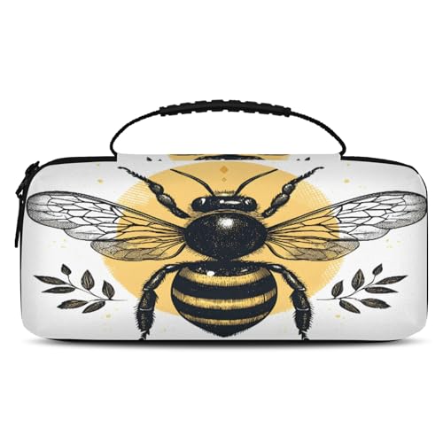 Adornori Bee Carrying Case Compatible with Nintendo Switch 2, with 20 Games Cartridges, Portable Travel Carry Case Pouch for Accessories & Game Cards, Black Yellow Bee - color: Multicolor 18