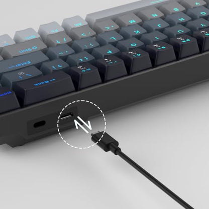 MageGee Portable 60% Mechanical Gaming Keyboard, RGB Backlit Compact 68 Keys Mini Wired Office Keyboard with Red Switches for Laptop PC Mac - Gradient Black - color: Gradient Black/Red Switch