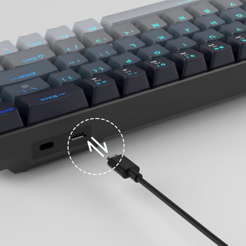 MageGee Portable 60% Mechanical Gaming Keyboard, RGB Backlit Compact 68 Keys Mini Wired Office Keyboard with Red Switches for Laptop PC Mac - Gradient Black - color: Gradient Black/Red Switch