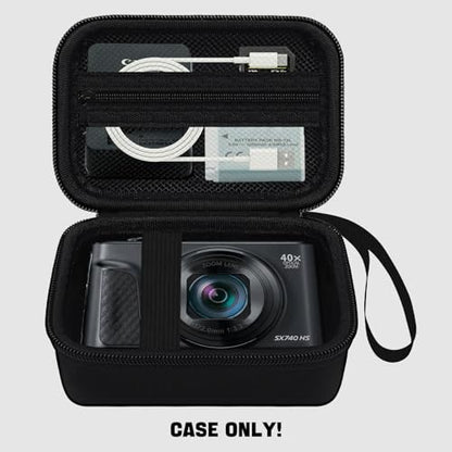 Camera Case for Canon PowerShot SX740/ SX730/ SX720/ SX620/ G7 X Mark II III Digital Camera, Camera Protective Box Hard Travel Storage Bag, Mesh Pocket fits Cable, Batteries, SD Card, Black | Protective Carry Bag, Shockproof Shell, Dust Resistant, Accesso