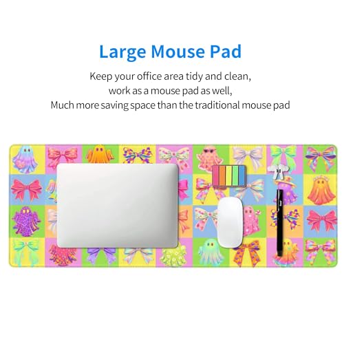 Ghost Bow Gaming Mouse Pad Extended Large Mouse Mat 31.5 X 11.8 Inch Nonslip Rubber Base Long Desk Pad Stitched Edges Mousepad Mice Pad for Office Home Game - color: Ghost Bow