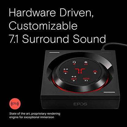 EPOS H6Pro - Open Acoustic Gaming Headset with Mic - Lightweight Headband - Comfortable & GSX 1000 2nd Edition Dac Amp Audio Amplifier/External USB Sound Card with 7.1 Surround Sound, Side Tone