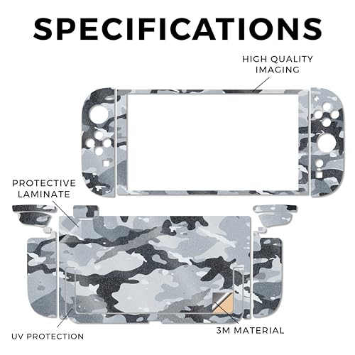 Glossy Glitter Gaming Skin Compatible with Nintendo Switch 2 Console Only - Gray Camouflage - Premium 3M Vinyl Protective Wrap Decal Cover - Easy to Apply | Crafted in The USA by MightySkins - color: Gray Camouflage, size: Switch 2 Console Skin Only, styl