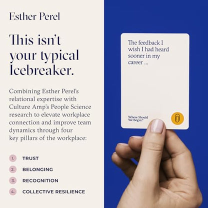 ESTHER PEREL Where Should We Begin? At Work, Backed by Culture Amp Science | Office Games & Team Building Games for Work, 100 Talking Point Cards to Build Trust & Connection, Transform Your Work Culture