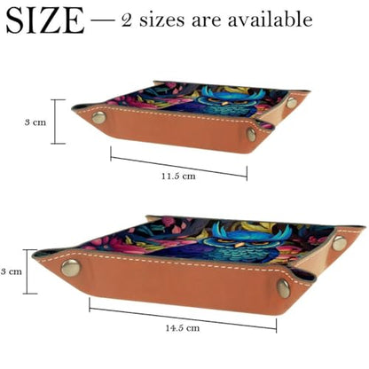 Owls and Flowers Dice Tray PU Leather Dice Rolling Tray Folding Dice Holder for Dice Games, Like RPG, DND and Other Table Games - color: Multi 9