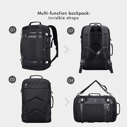 WITZMAN Travel Backpack for Men Women Laptop Backpack with USB Charging Port Carry-on Luggage Flight Approved(B686 Black) | Nylon Laptop Backpack Multi-pocket Fits 17 Inch, TSA Friendly Flight Approved, For Business Trip, Vacation, B686 Black - color: Bla