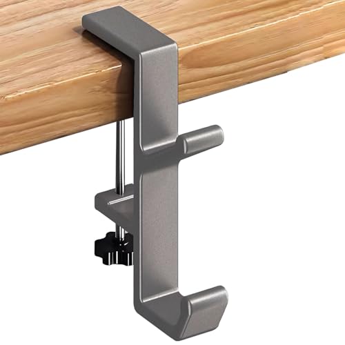 Headphone Stand - Aluminum Alloy Headphone Holder, Under Headset Stand for Desk Fit for PC Gaming Headset Hanger Hook Suitable for Office, Computer, Student Class Desk, Handmade Creator Table (Sliver)