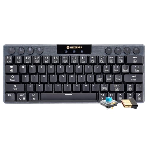 Hexgears A1 Low Profile Wireless Mechanical Keyboard - 60% Compact TKL, Bluetooth 5.0/2.4GHz/Wired USB C Hot Swappable Clicky Switch, RGB Backlit Mini Portable Gaming Keyboard Aluminum for PC/MAC - size: A1 - Mini, style: Clicky